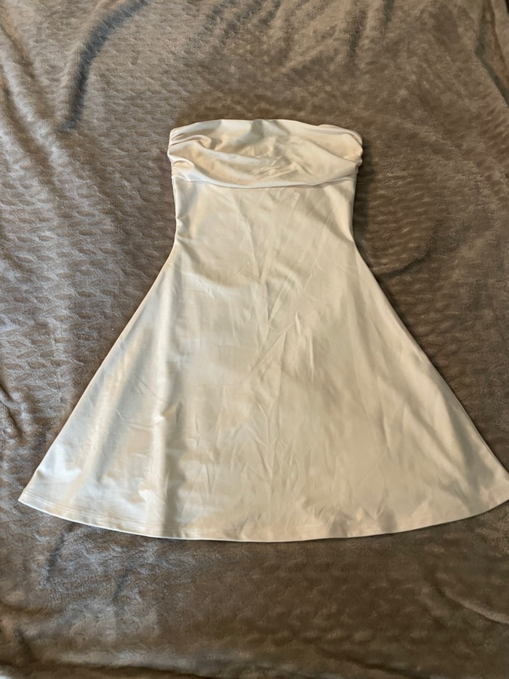 Strapless White A-Line Dress